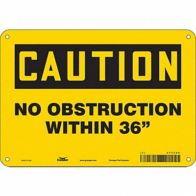 CONDOR 477J96 Safety Sign 7 in x 10 in Polyethylene