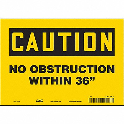 CONDOR 477J98 Safety Sign 7 in x 10 in Vinyl