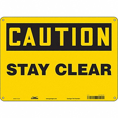 CONDOR 477K15 Safety Sign 10 in x 14 in Aluminum