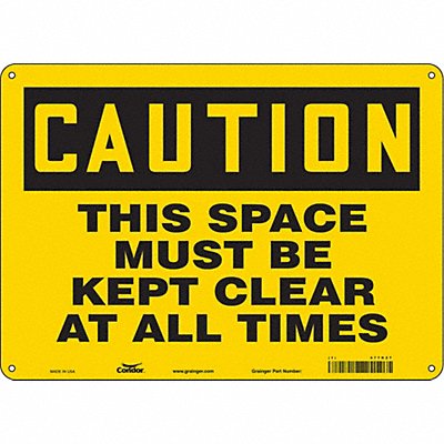 CONDOR 477K27 Safety Sign 10 in x 14 in Aluminum