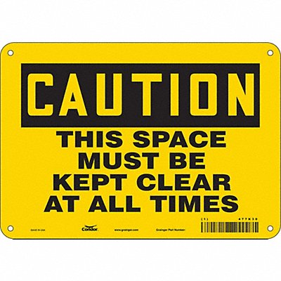 CONDOR 477K30 Safety Sign 7 in x 10 in Polyethylene