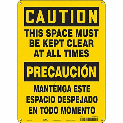 CONDOR 477K36 Safety Sign 14 in x 10 in Aluminum