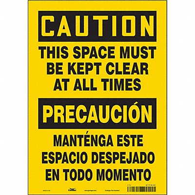 CONDOR 477K40 Safety Sign 14 in x 10 in Vinyl