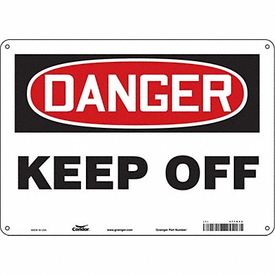 CONDOR 477K42 Safety Sign 10 inx14 in Aluminum
