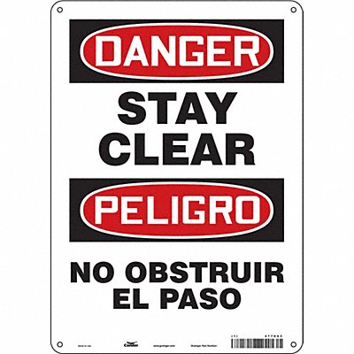 CONDOR 477K63 Safety Sign 14 in x 10 in Polyethylene