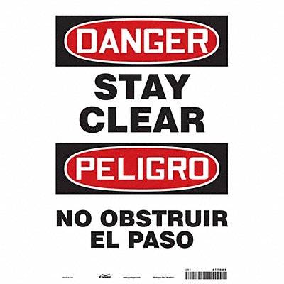CONDOR 477K65 Safety Sign 14 in x 10 in Vinyl