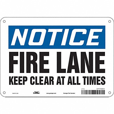 CONDOR 477K85 J6994 Safety Sign 7 in x 10 in Aluminum