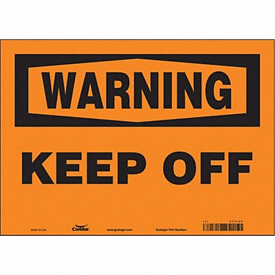 CONDOR 477L29 Safety Sign 10 inx14 in Vinyl