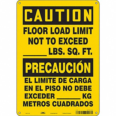 CONDOR 477L39 Safety Sign 14 in x 10 in Polyethylene