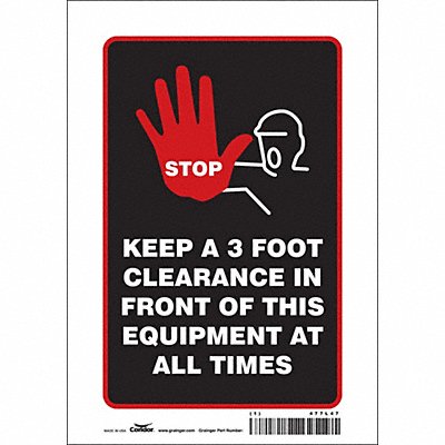 CONDOR 477L47 Safety Sign 10 inx7 in Vinyl