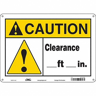 CONDOR 477L50 Safety Sign 10 in x 14 in Aluminum