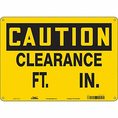 CONDOR 477L61 Safety Sign 10 inx14 in Vinyl