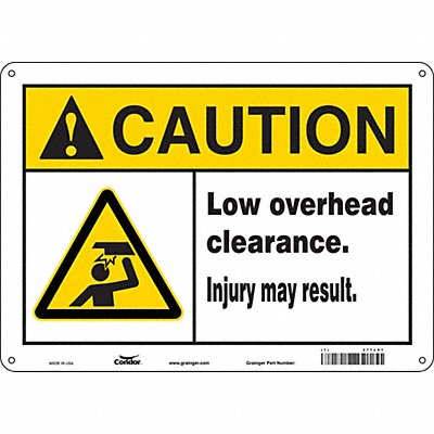CONDOR 477L91 Safety Sign 10 in x 14 in Aluminum