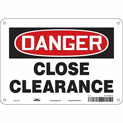 CONDOR 477M09 Safety Sign 7 in x 10 in Polyethylene
