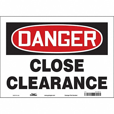 CONDOR 477M12 Safety Sign 10 in x 14 in Vinyl