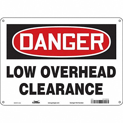 CONDOR 477M36 Safety Sign 10 inx14 in Aluminum