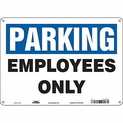 CONDOR 477N06 Employee Parking Sign 10 x 14