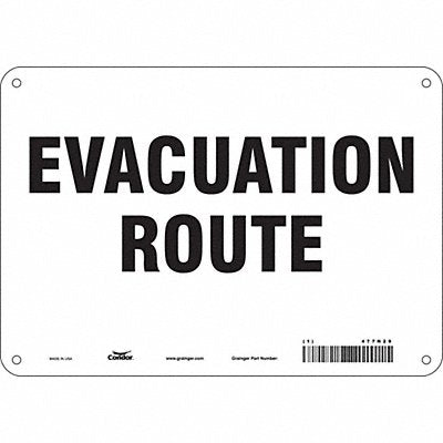 CONDOR 477N29 Safety Sign 7 in x 10 in Aluminum