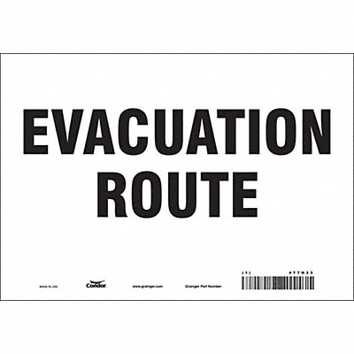 CONDOR 477N33 Safety Sign 7 in x 10 in Vinyl