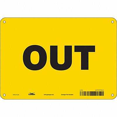 CONDOR 477P34 K1481 Safety Sign 7 in x 10 in Aluminum