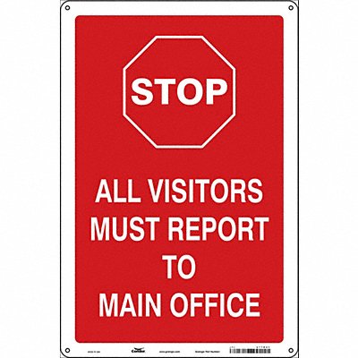 CONDOR 477R41 Safety Sign 18 in x 12 in Aluminum
