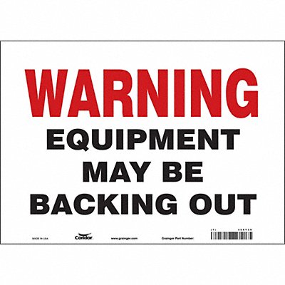 CONDOR 477T39 K1536 Safety Sign 10 in x 14 in Vinyl