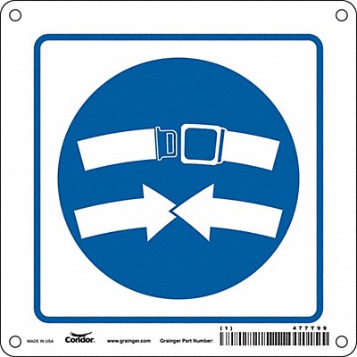 CONDOR 477T99 Traffic Sign 6 in x 6 in Aluminum