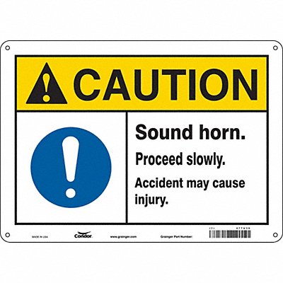 CONDOR 477U30 Safety Sign 7 in x 10 in Polyethylene