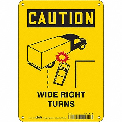 CONDOR 477U44 Safety Sign 10 inx7 in Aluminum