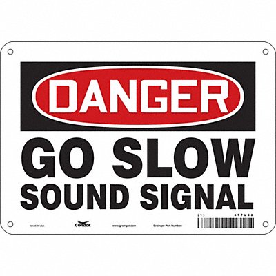CONDOR 477U88 Safety Sign 7 in x 10 in Aluminum