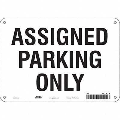 CONDOR 477Y34 Assigned Parking Sign White 7 x 10