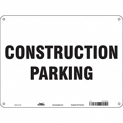 CONDOR 477Y99 Construction Parking Sign 18 x 24