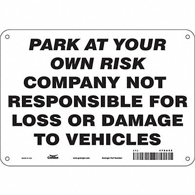 CONDOR 478A52 Theft Advisory Parking Sign 7 x 10