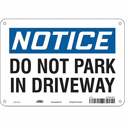 CONDOR 478C52 Safety Sign 7 in x 10 in Aluminum