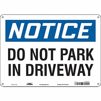 CONDOR 478C53 Safety Sign 10 inx14 in Aluminum