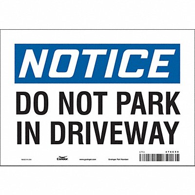 CONDOR 478C59 Safety Sign 7 inx10 in Vinyl