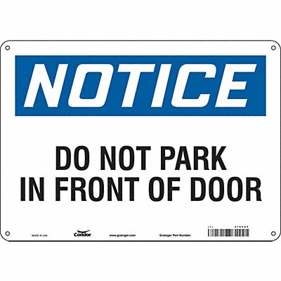 CONDOR 478C65 Safety Sign 10 inx14 in Polyethylene