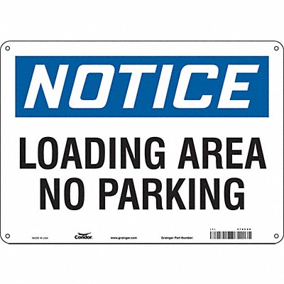 CONDOR 478C69 Safety Sign 10 inx14 in Aluminum