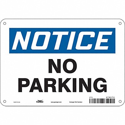 CONDOR 478C74 J7000 Safety Sign 7 in x 10 in Aluminum
