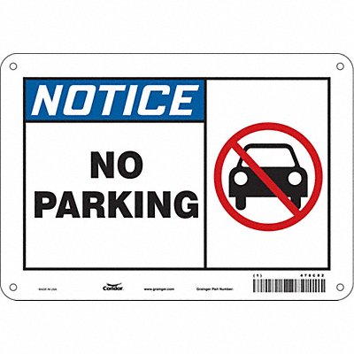 CONDOR 478C82 No Parking Sign 7 x 10