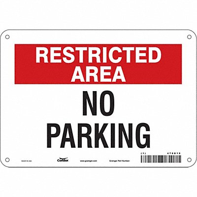 CONDOR 478D19 Restricted Area No Parking Sign 7 x 10