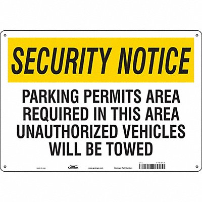 CONDOR 478D50 Safety Sign 14 inx20 in Aluminum