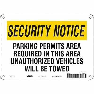 CONDOR 478D51 Safety Sign 7 inx10 in Polyethylene