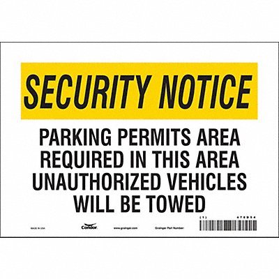 CONDOR 478D54 Safety Sign 7 inx10 in Vinyl