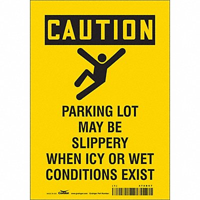 CONDOR 478D67 K1561 Safety Sign 10 inx7 in Vinyl