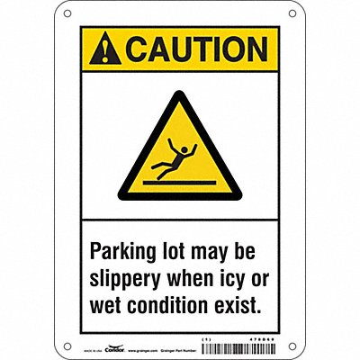 CONDOR 478D69 Safety Sign 10 inx7 in Aluminum