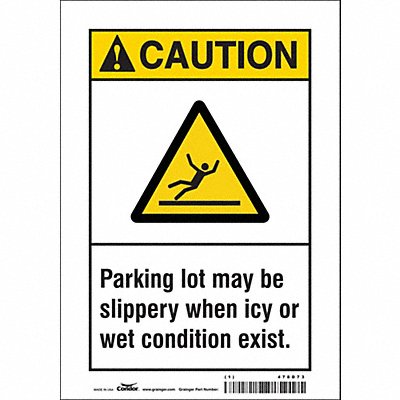 CONDOR 478D73 Safety Sign 10 inx7 in Vinyl