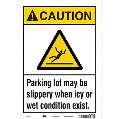 CONDOR 478D74 Safety Sign 14 inx10 in Vinyl