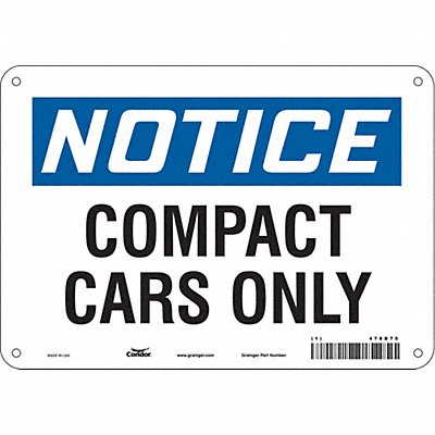 CONDOR 478D75 Compact Car Parking Sign 7 x 10