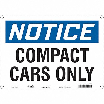 CONDOR 478D79 Compact Car Parking Sign 10 x 14